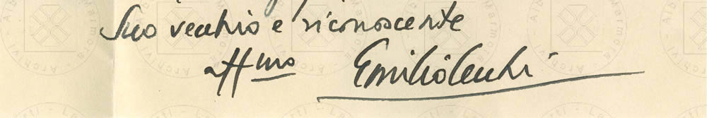 Da una lettera di Emilio Cecchi ad Alberti, 7 maggio 1936, firma